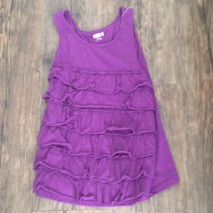 Purple ruffle tank top